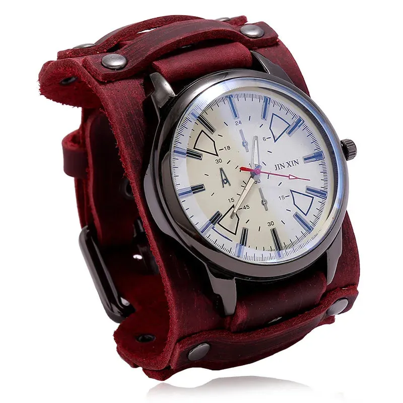 Men's Retro Style Genuine Leather Wristwatch