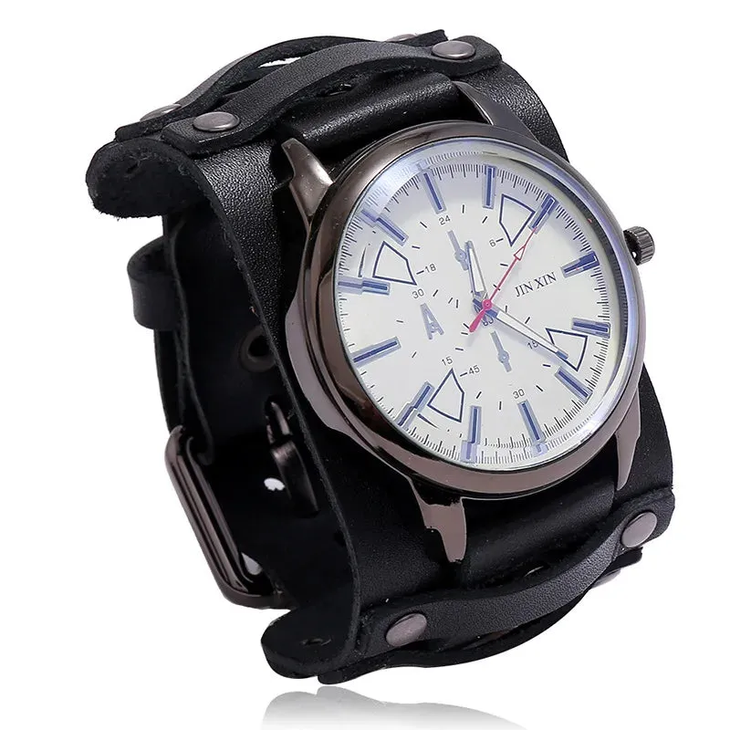 Men's Retro Style Genuine Leather Wristwatch