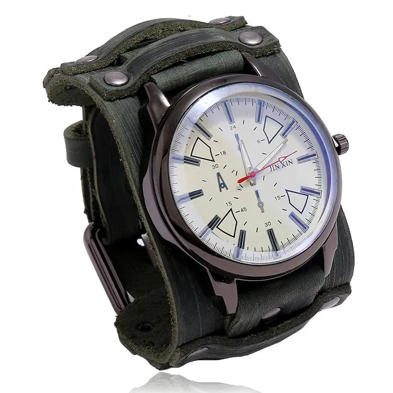 Men's Retro Style Genuine Leather Wristwatch