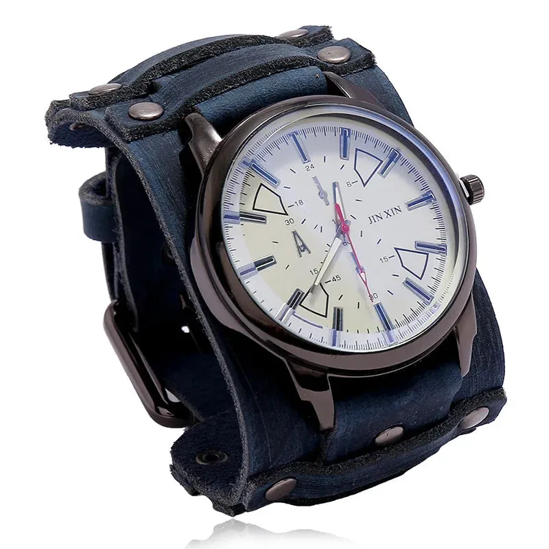 Men's Retro Style Genuine Leather Wristwatch