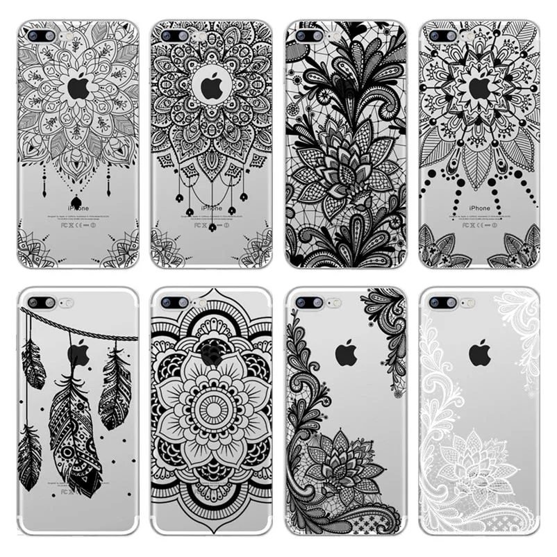 MEVCSON Vintage Soft Floral Lace Mandala Flower Phone Case