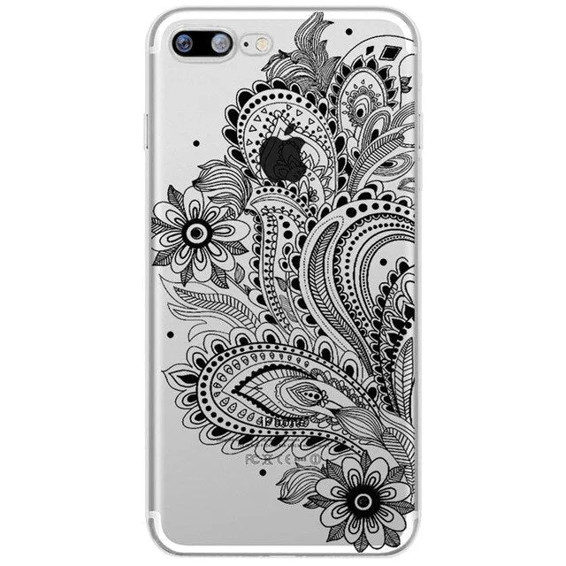 MEVCSON Vintage Soft Floral Lace Mandala Flower Phone Case