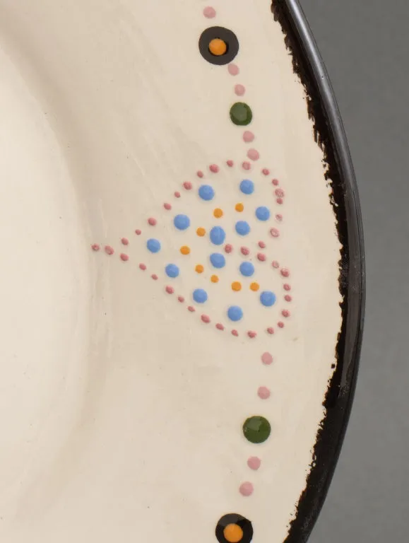 Mid-Century American Folk Art Ceramic Charger