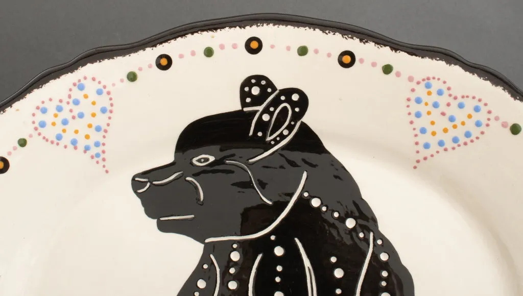 Mid-Century American Folk Art Ceramic Charger