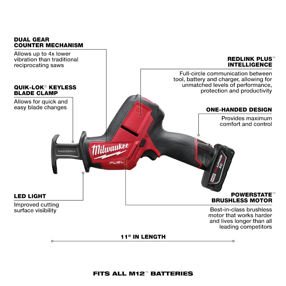 Milwaukee M12 Fuel Hackzall‚® 13.25" Reciprocating Saw Kit