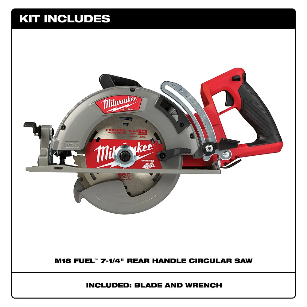 Milwaukee M18 Fuel 7-1/4" Rear Handle Circular Saw