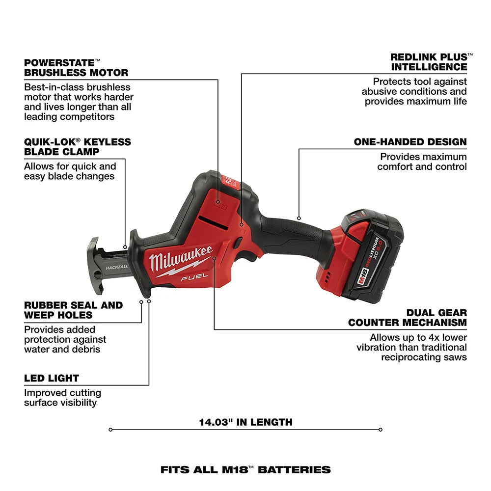 Milwaukee M18 Fuel Hackzall‚® 16.3" Reciprocating Saw Kit