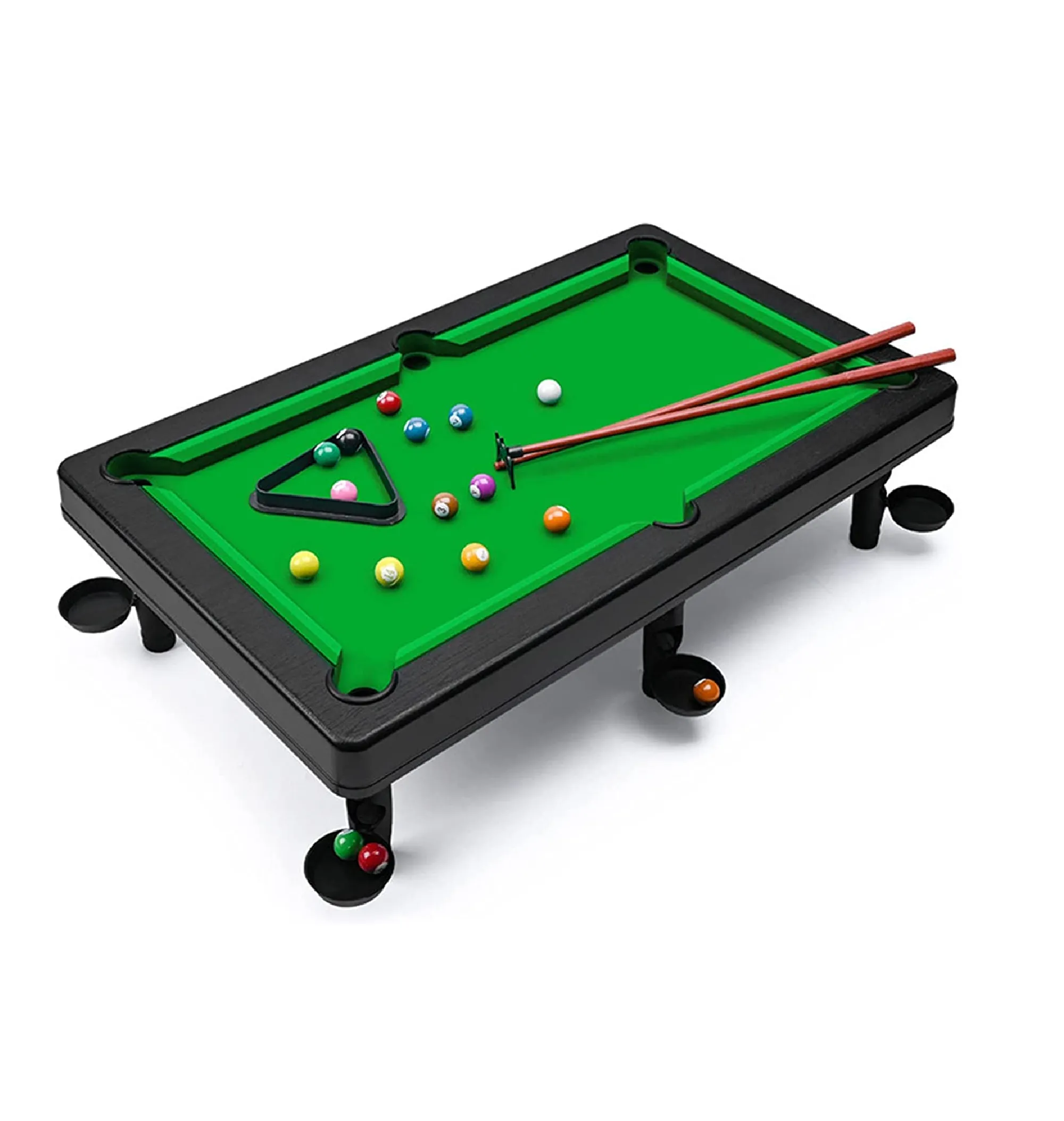 Mini Pool Table Game Pool Table Billiard Set with 11 Balls 2 cues and 1 Triangle Board Portable Game Table Indoor Outdoor Games Stress Relieving Table Game Set for Children and Adults