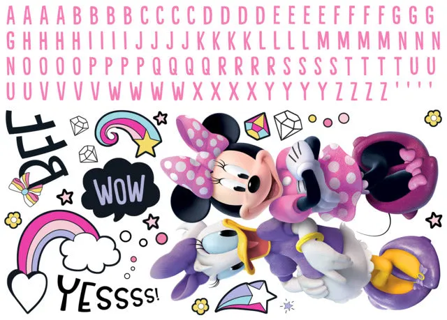 Minnie Mouse Peel And Stick Giant Wall Decals with Alphabet