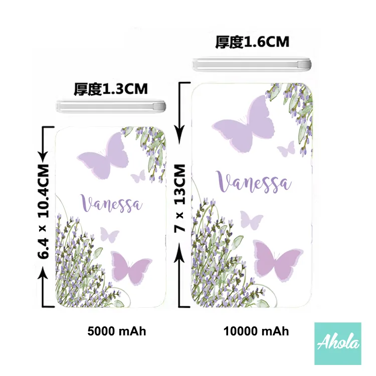 【Miss Floral】Portable Power Bank with built-in wire 內置線便攜式差電器