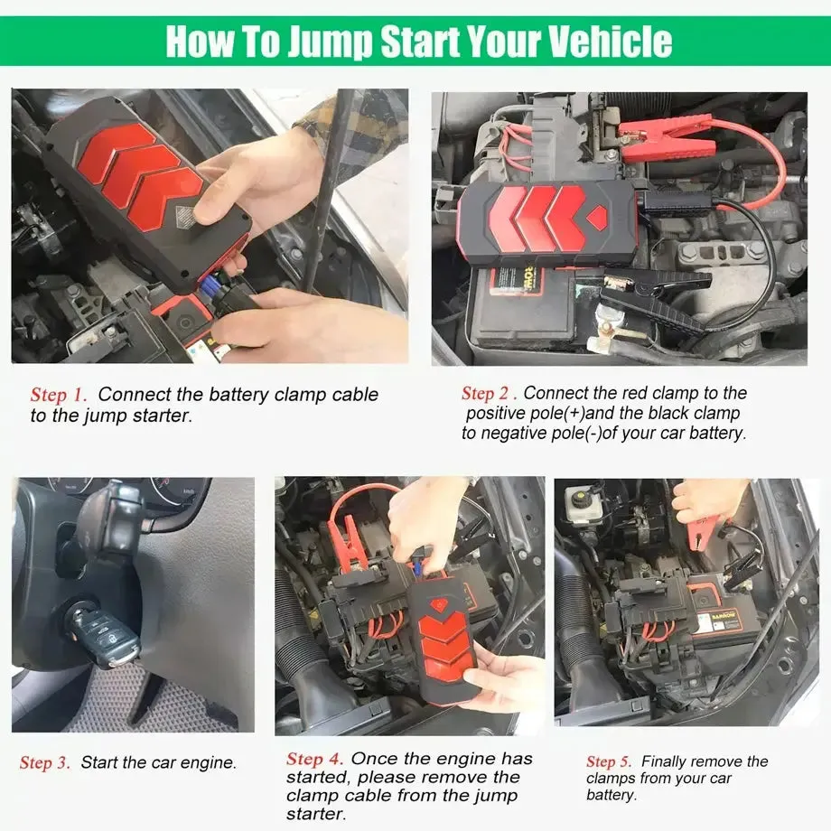 Multi Function Portable Jump Start Kit - 800 Amp