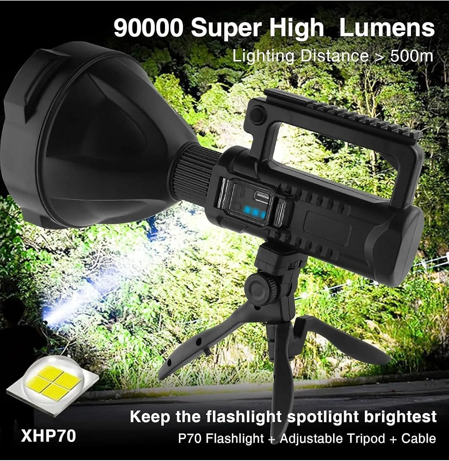 Multi-function Portable Searchlight Emergency Lights 90000 Lumen LED Super Bright Searchlight - W5120