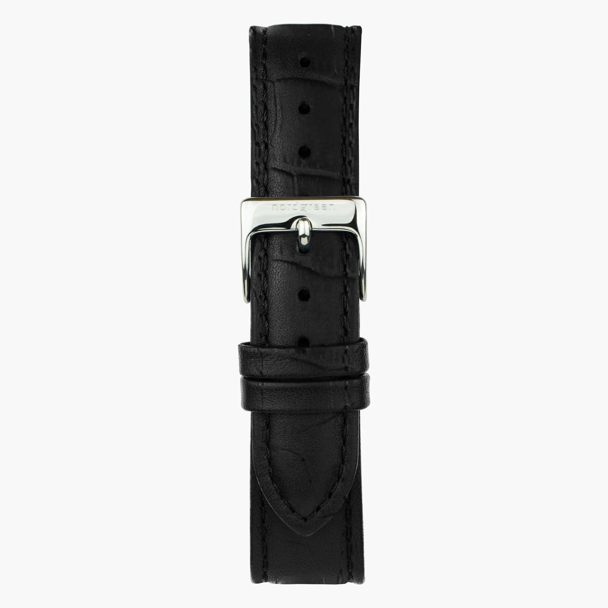 Native | White Dial - Black Croc Leather