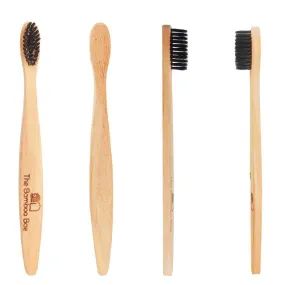 Neem Toothbrush | Set of 2 & 4 | Curve Handmade Handle with Charcoal Bristles