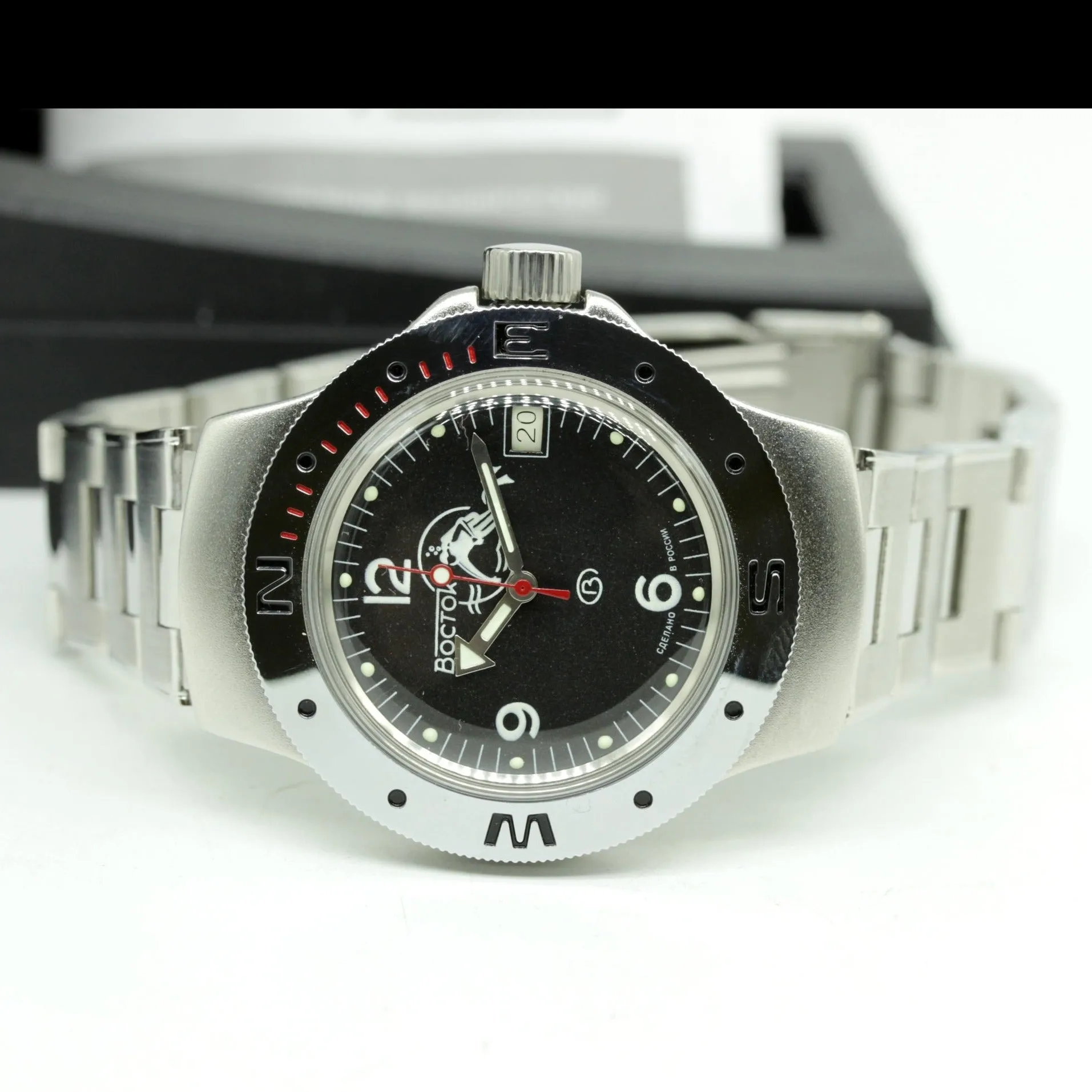 NEW Automatic diver watch VOSTOK Amphibian Scuba Dude Military DIVERS 20 ATM NAVY