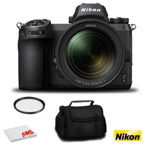 Nikon Z 6 Mirrorless FX-Format Digital Camera with 24-70mm Lens - Bundle with 72mm UV Filter and More - International Ve