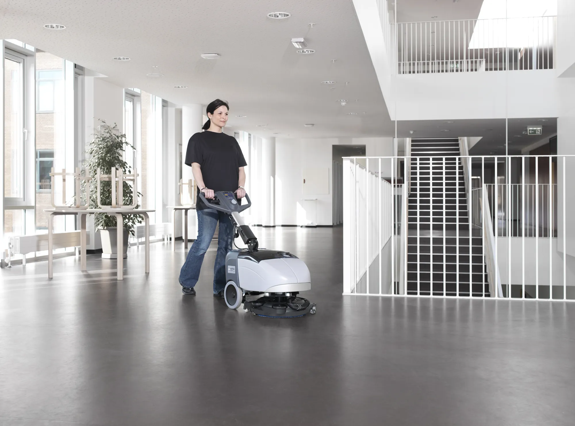 Nilfisk SC351 Portable Battery Powered Versatile Floor Scrubber Drier With Swivel Deck