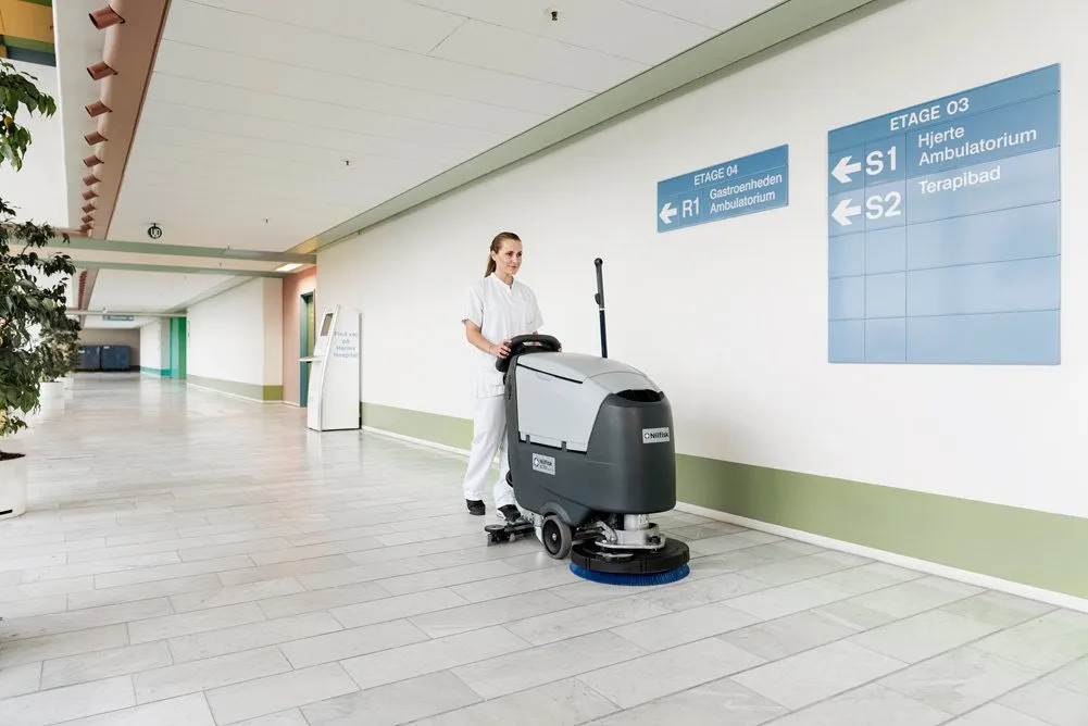 Nilfisk SC500 Battery Operated Walk Behind Automatic Floor Scrubber Drier