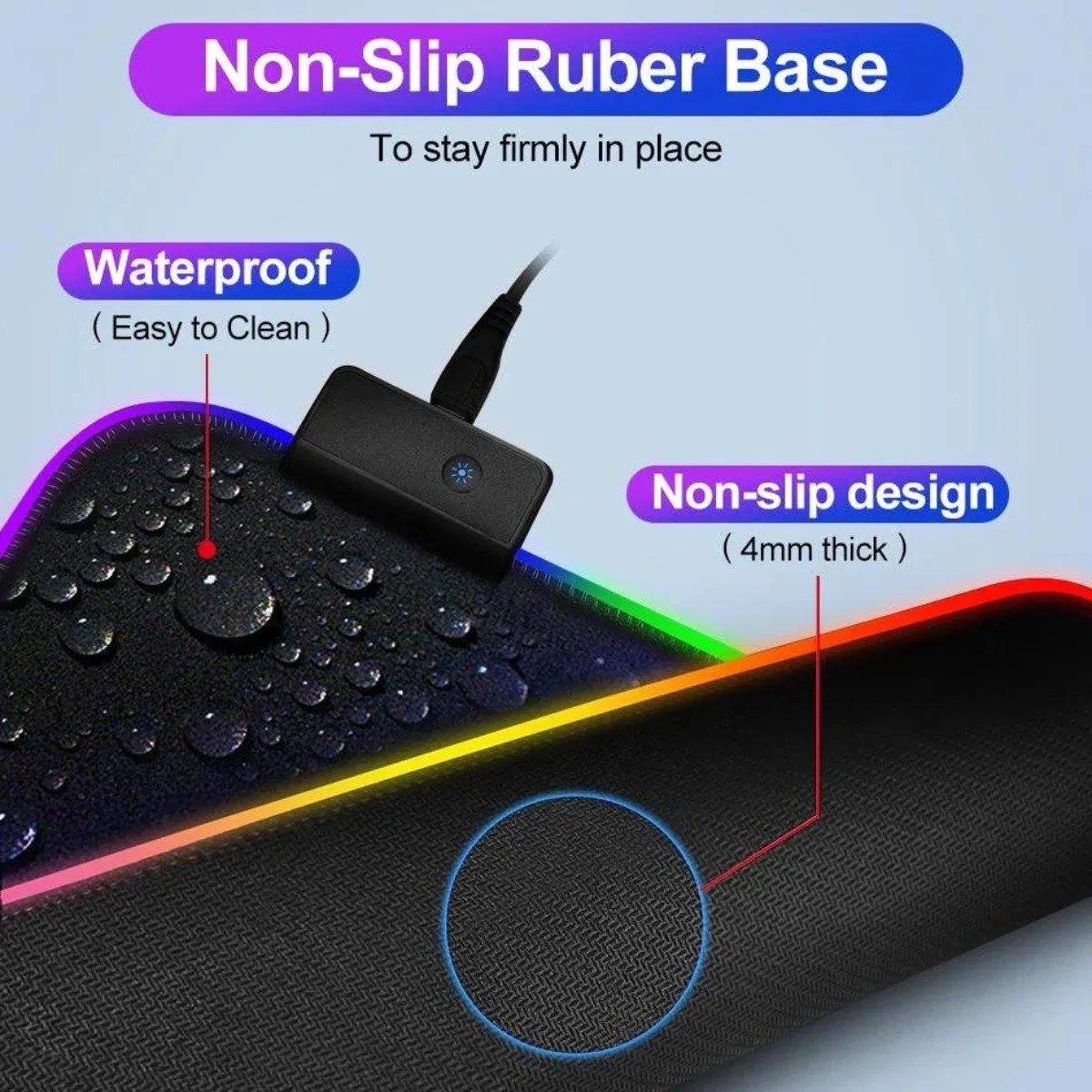 Ninja Dragons RGB Gaming 1 Touch Light Up Mouse Pad - Large Size