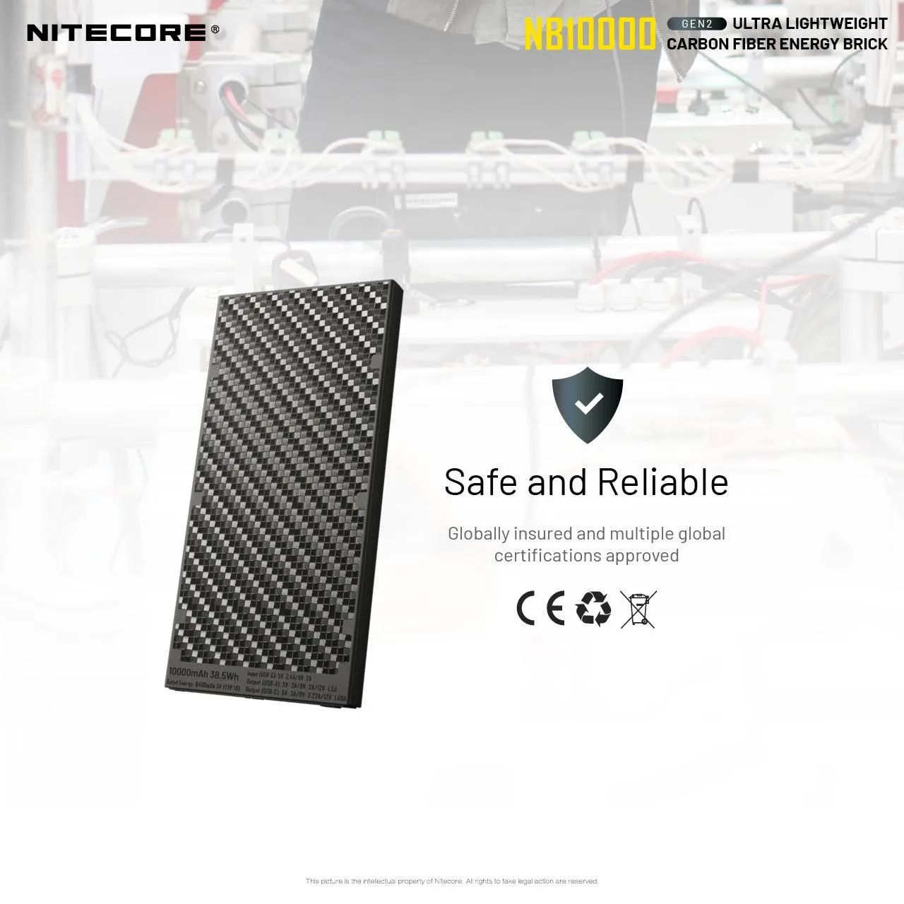 NITECORE NB1000 CARBON FIBRE 10,000 MAH POWERBANK