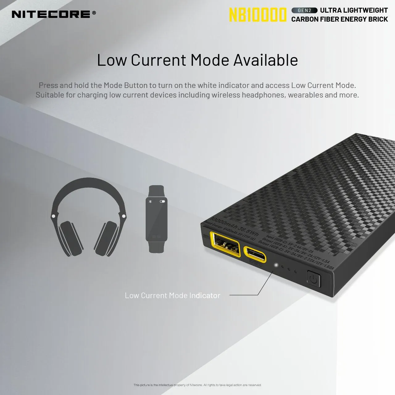 NITECORE NB1000 CARBON FIBRE 10,000 MAH POWERBANK