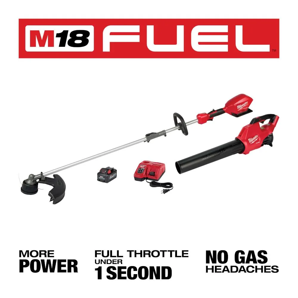 Open Box -  Milwaukee M18 FUEL 18-Volt Lithium-Ion Brushless Cordless QUIK-LOK String Trimmer/Blower Combo Kit with Battery & Charger (2-Tool)