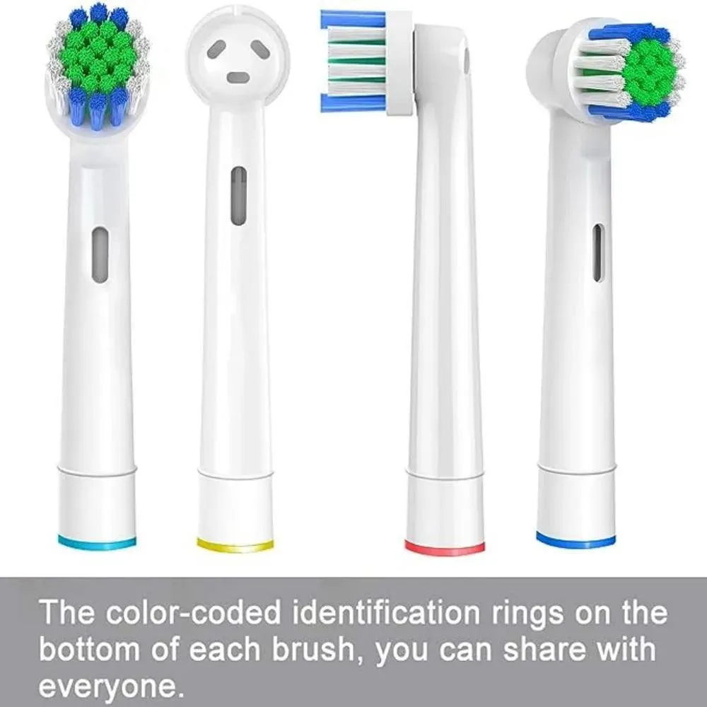 Oral-B Braun Family Pack Toothbrush Heads with Color-Coded Rings for Easy Use!