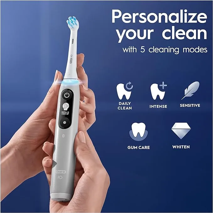 Oral-b iO Series 6 Electric Toothbrush, 1 Toothbrush Head & Travel Case, 5 Modes with Teeth Whitening, UK 2 Pin Plug