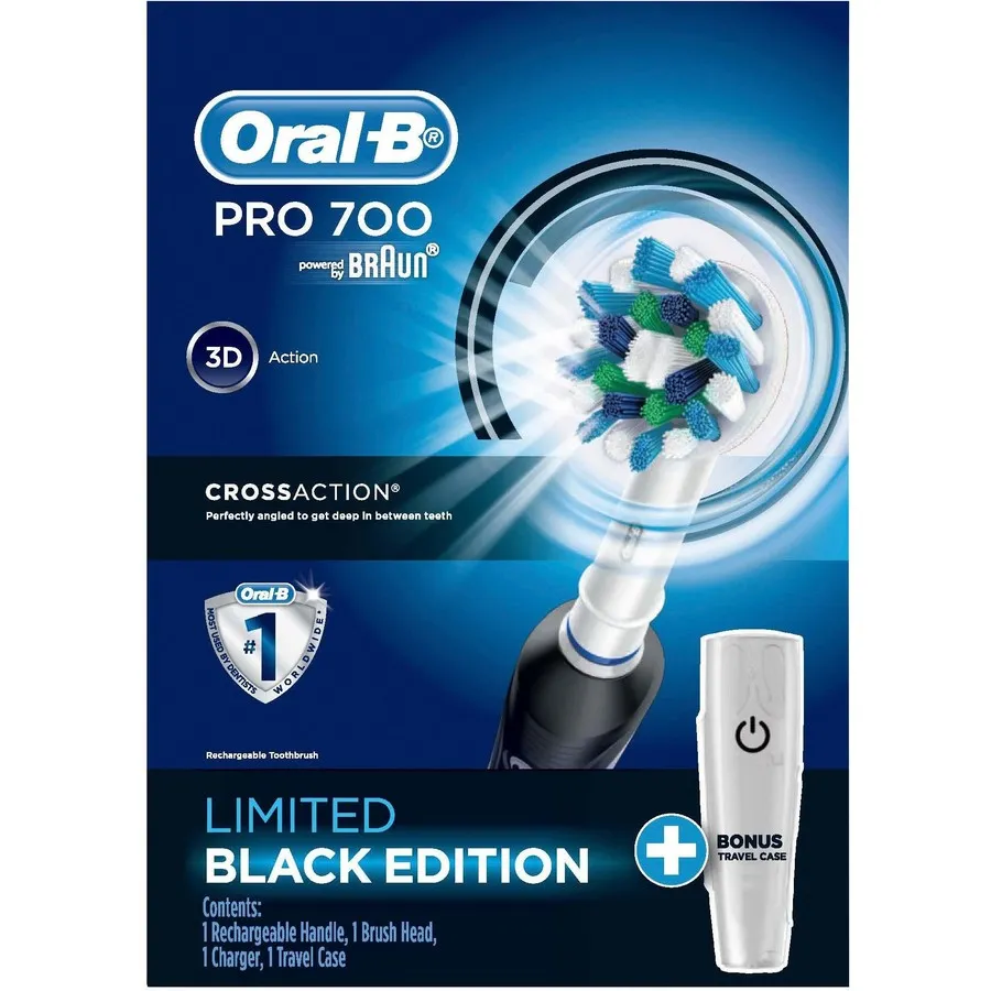 Oral-B Pro 700 Limited Edition Black CrossAction Electric Toothbrush