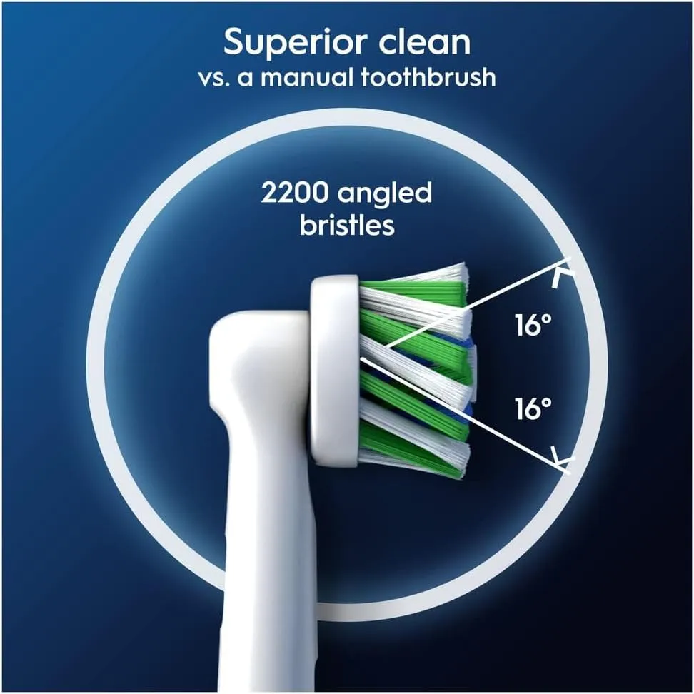 Oral-B Pro Cross Action Electric Toothbrush Head, X-Shape and Angled Bristles for Deeper Plaque Removal, Pack of 10 Toothbrush Heads, Suitable for Mailbox, White