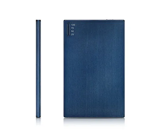 OREI UNI-10000 Super Ultra Slim Elegant Brushed Aluminum External Battery for Cell Phones - Unicharge Technology - Blue