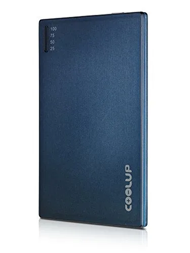 OREI UNI-10000 Super Ultra Slim Elegant Brushed Aluminum External Battery for Cell Phones - Unicharge Technology - Blue