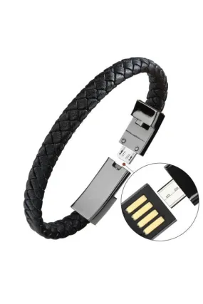 Outdoor Portable Leather Mini Micro USB Bracelet Charger