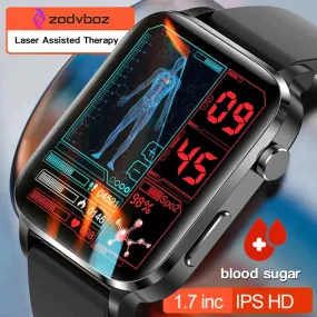 Painless Non-Invasive Blood Sugar Smart Watch Men Laser Treatment Health Blood Pressure Sport