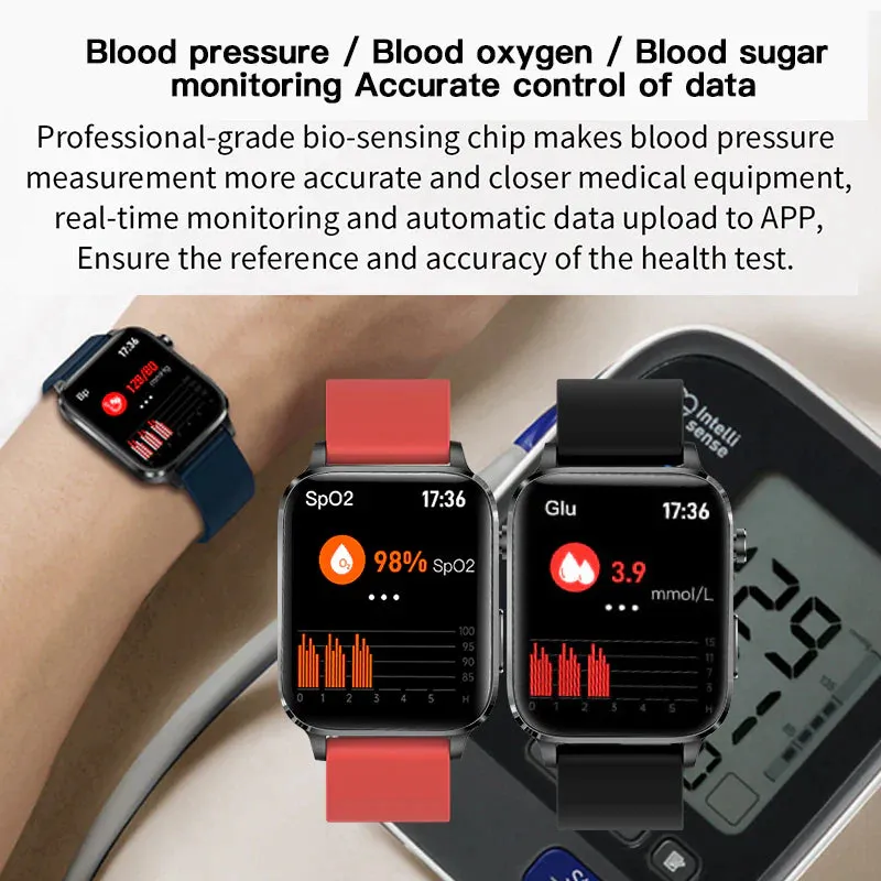 Painless Non-Invasive Blood Sugar Smart Watch Men Laser Treatment Health Blood Pressure Sport