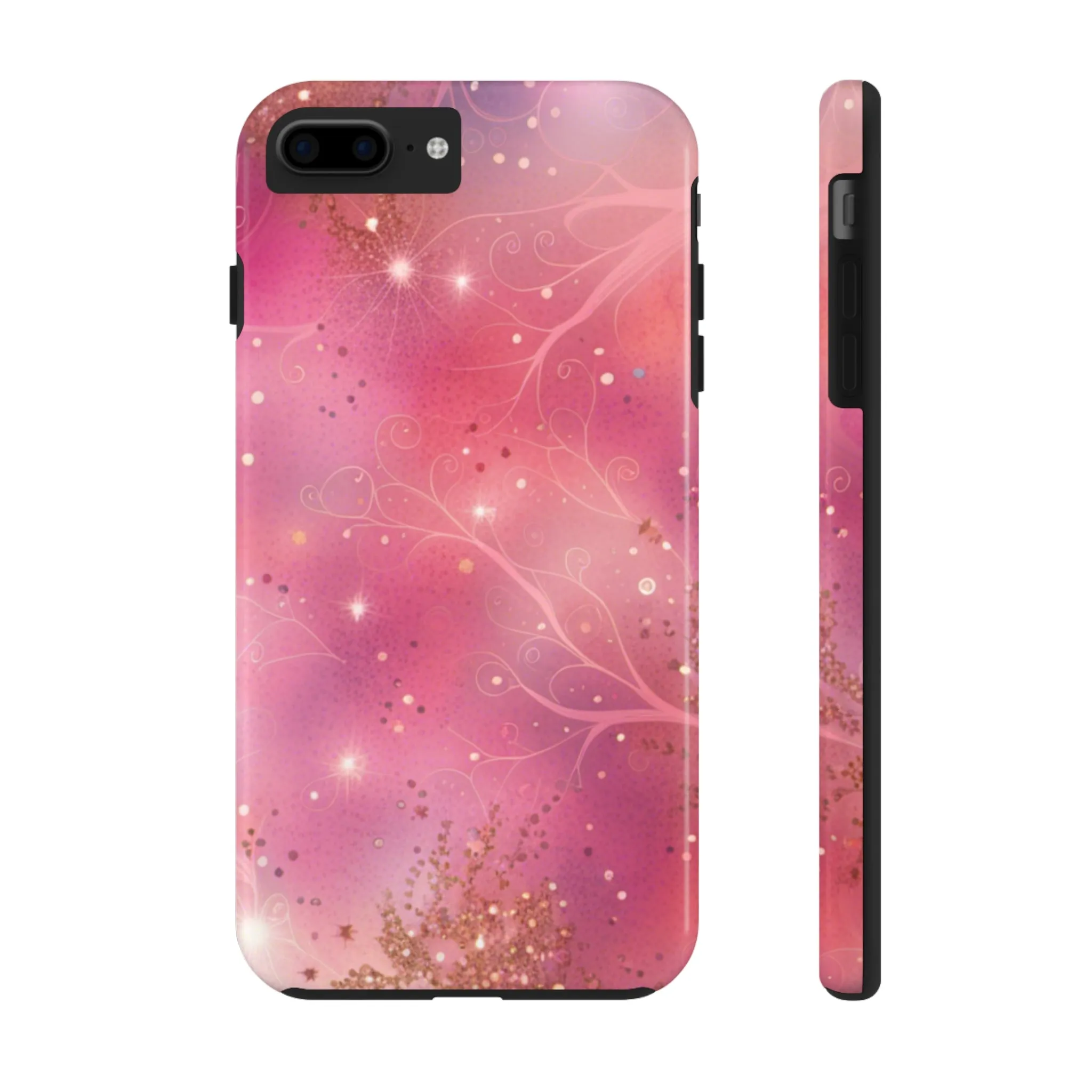 Pink and Gold Pattern Design Tough Phone Case compatible with a large variety of iPhone models, Phone Case, Gift