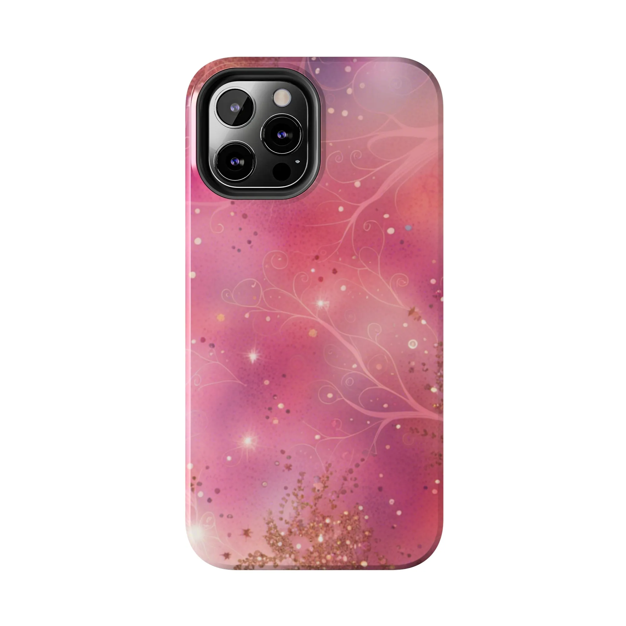 Pink and Gold Pattern Design Tough Phone Case compatible with a large variety of iPhone models, Phone Case, Gift