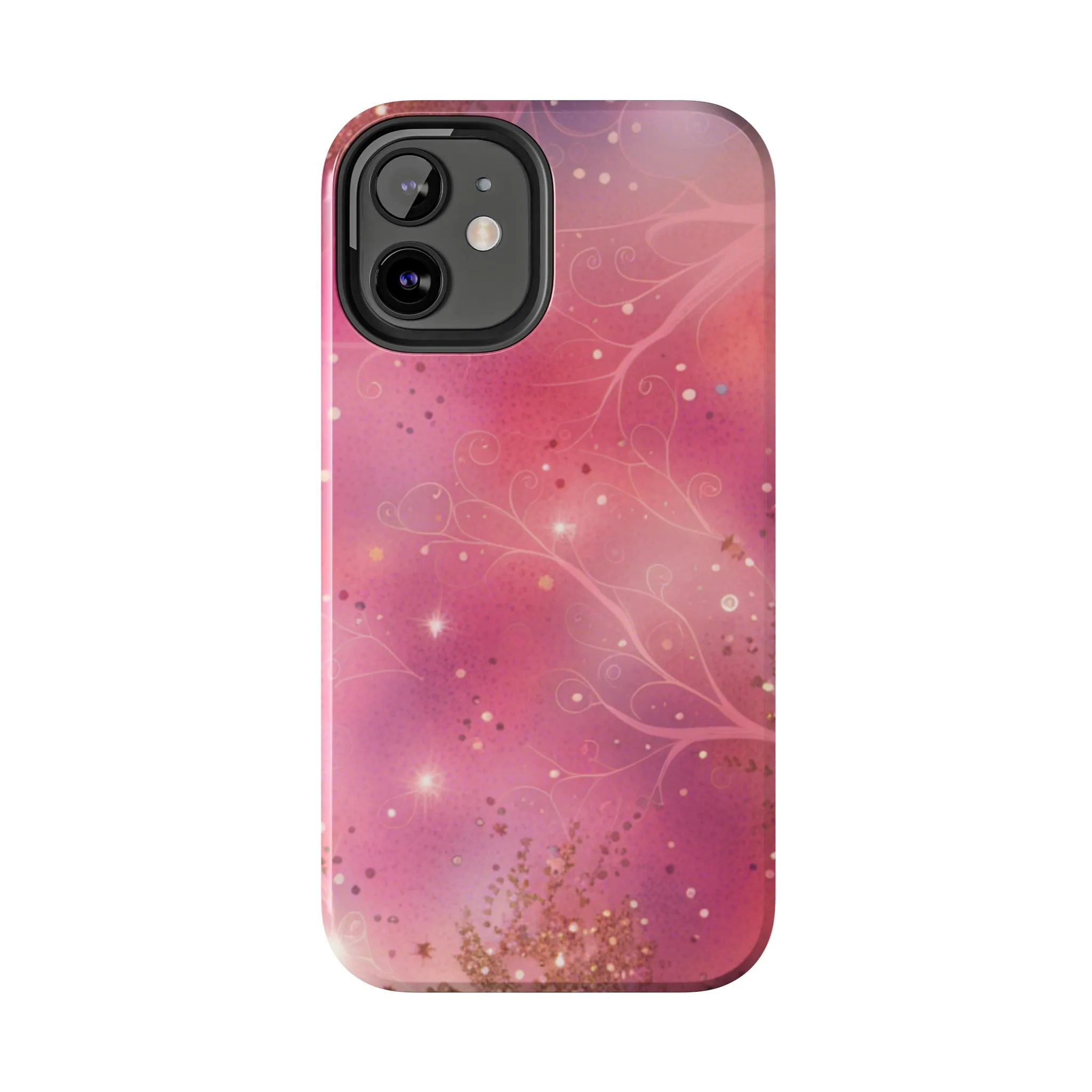 Pink and Gold Pattern Design Tough Phone Case compatible with a large variety of iPhone models, Phone Case, Gift