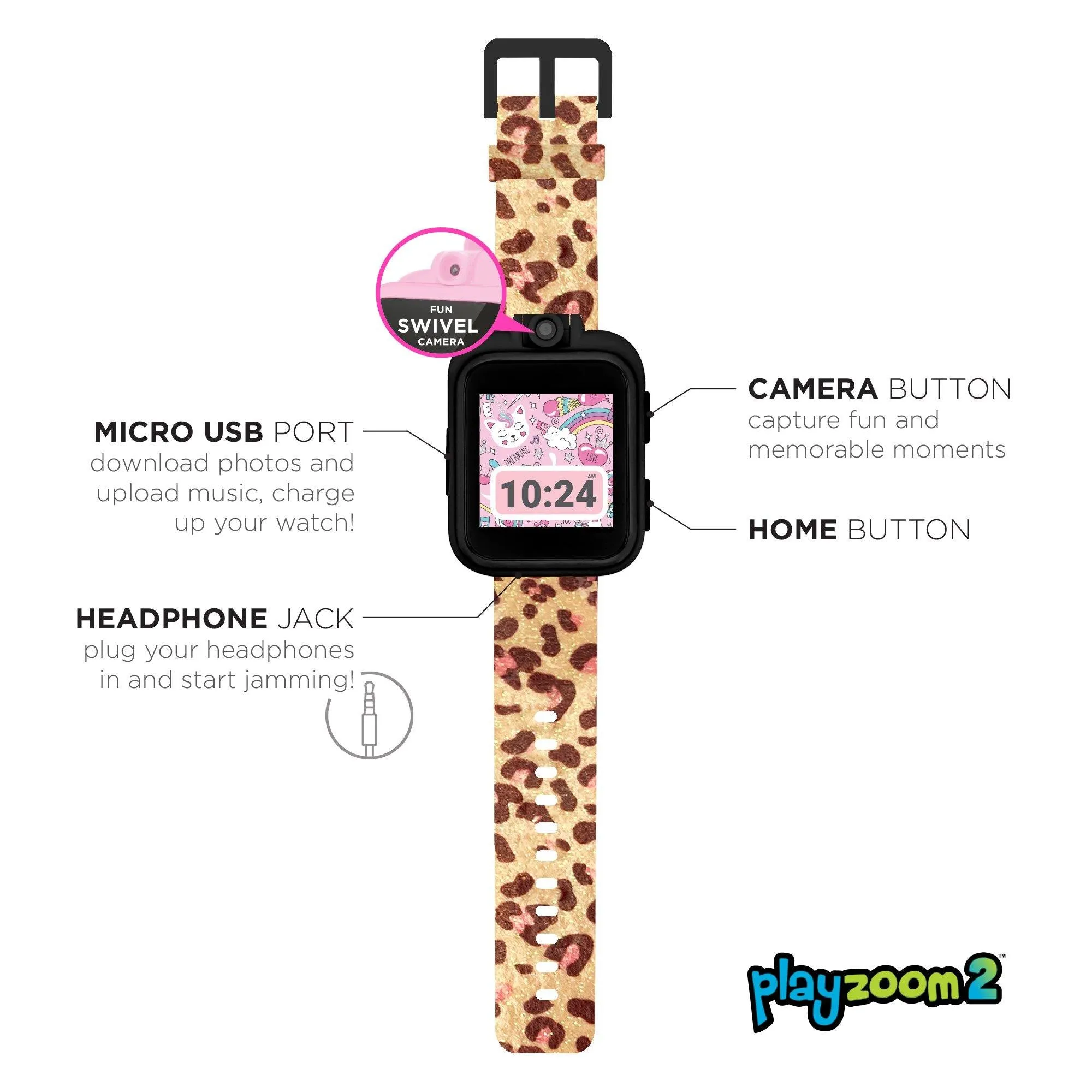 PlayZoom 2 Kids Smartwatch: Leopard Print