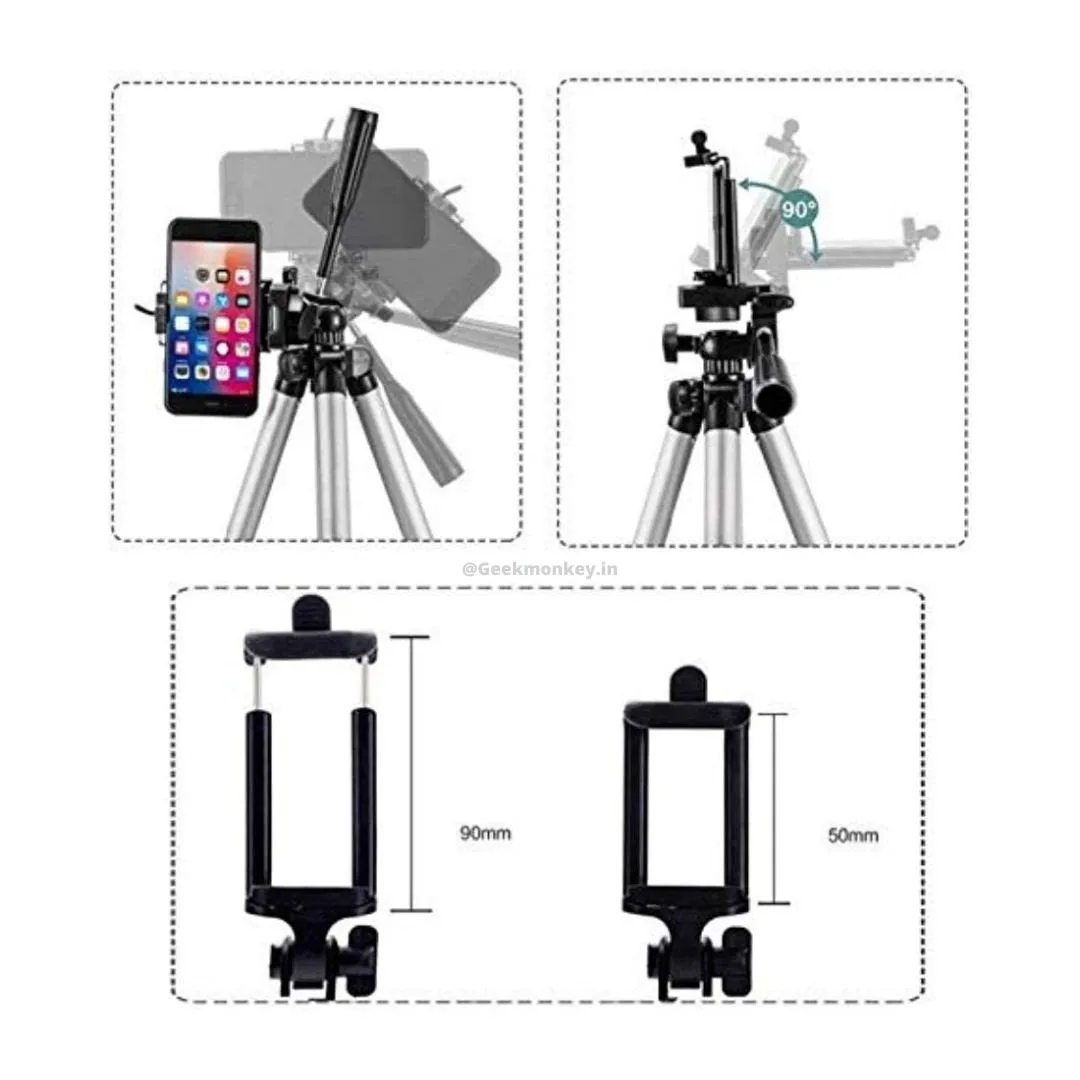 Portable &amp; Foldable Camera Tripod with Mobile Clip Holder Bracket (PB3310)