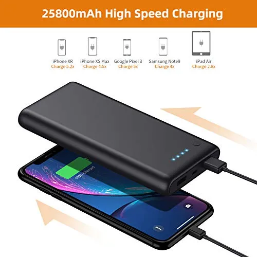 Portable Charger Power Bank 25800mAh Huge Capacity External Battery Pack