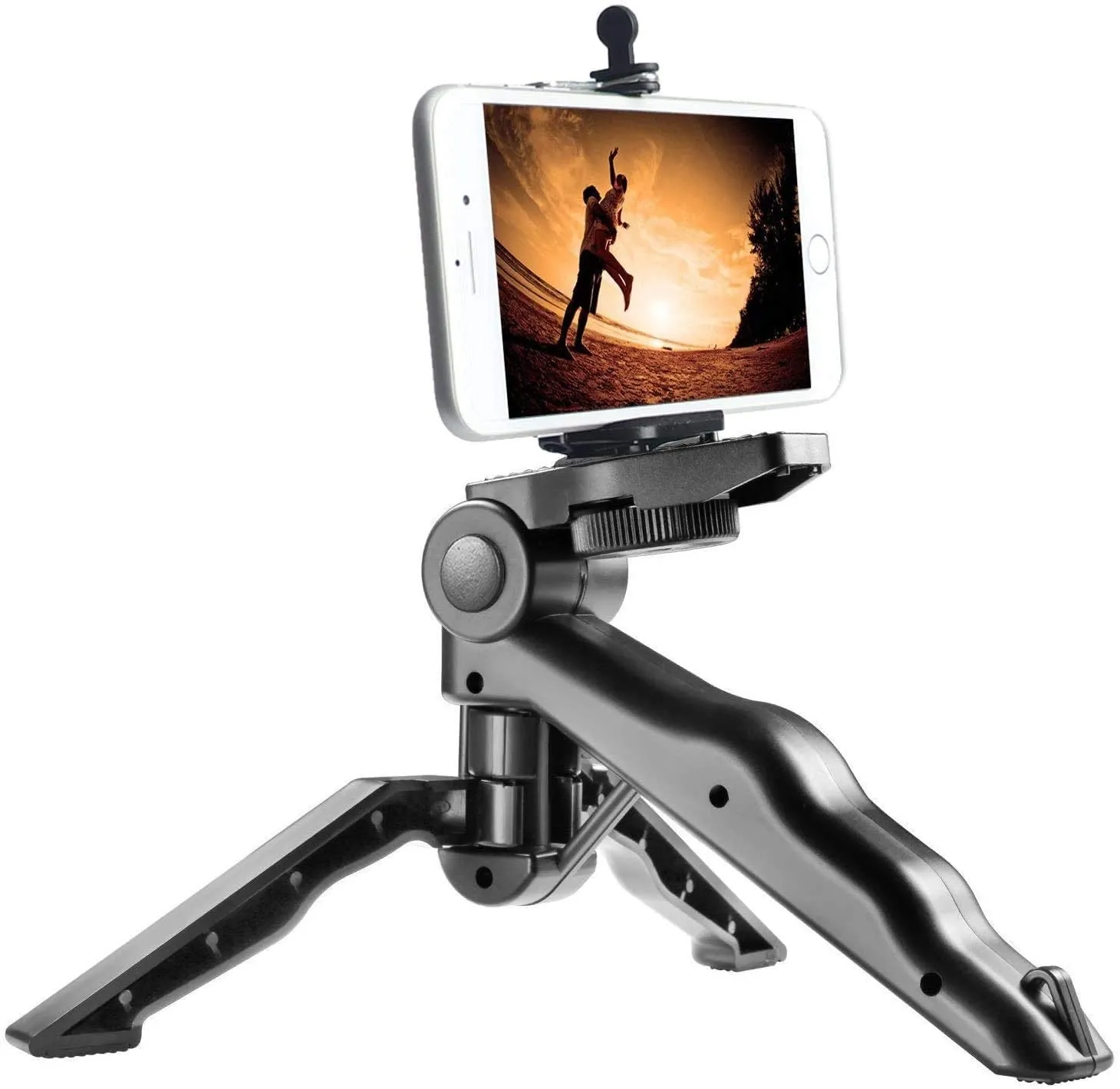 Portable Handheld Pistol Tripod Grip Stabilizer for Camera/Cell Phone, Tabletop Mini Tripod (Black)