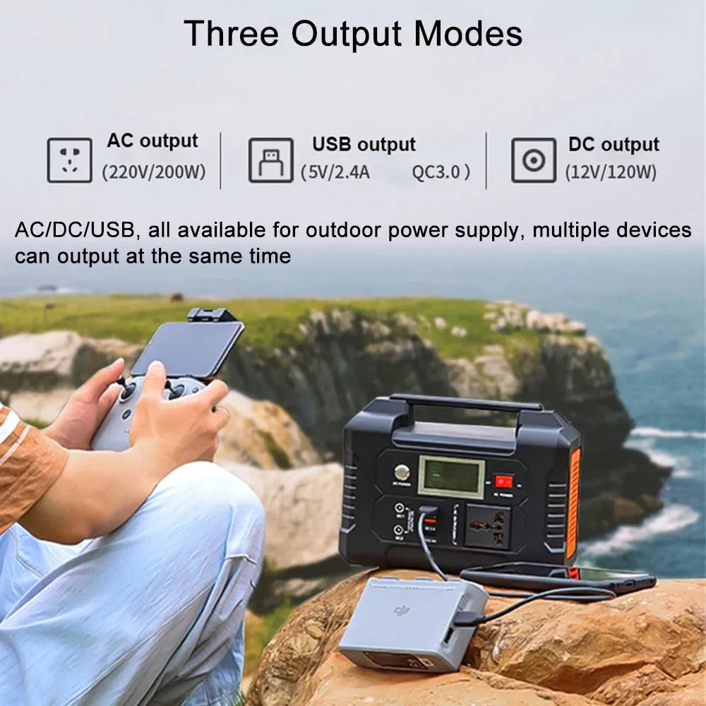 Portable Power Station 200W 151Wh Solar Generator Outdoor Emergency Energy Power Supply 110V 220V Power Bank For Camping Phone