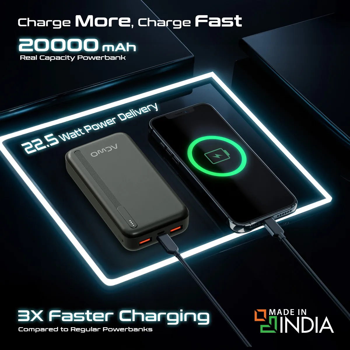 POwER 721 -  20000 mAh Fast Charging Powerbank With 22.5W Output