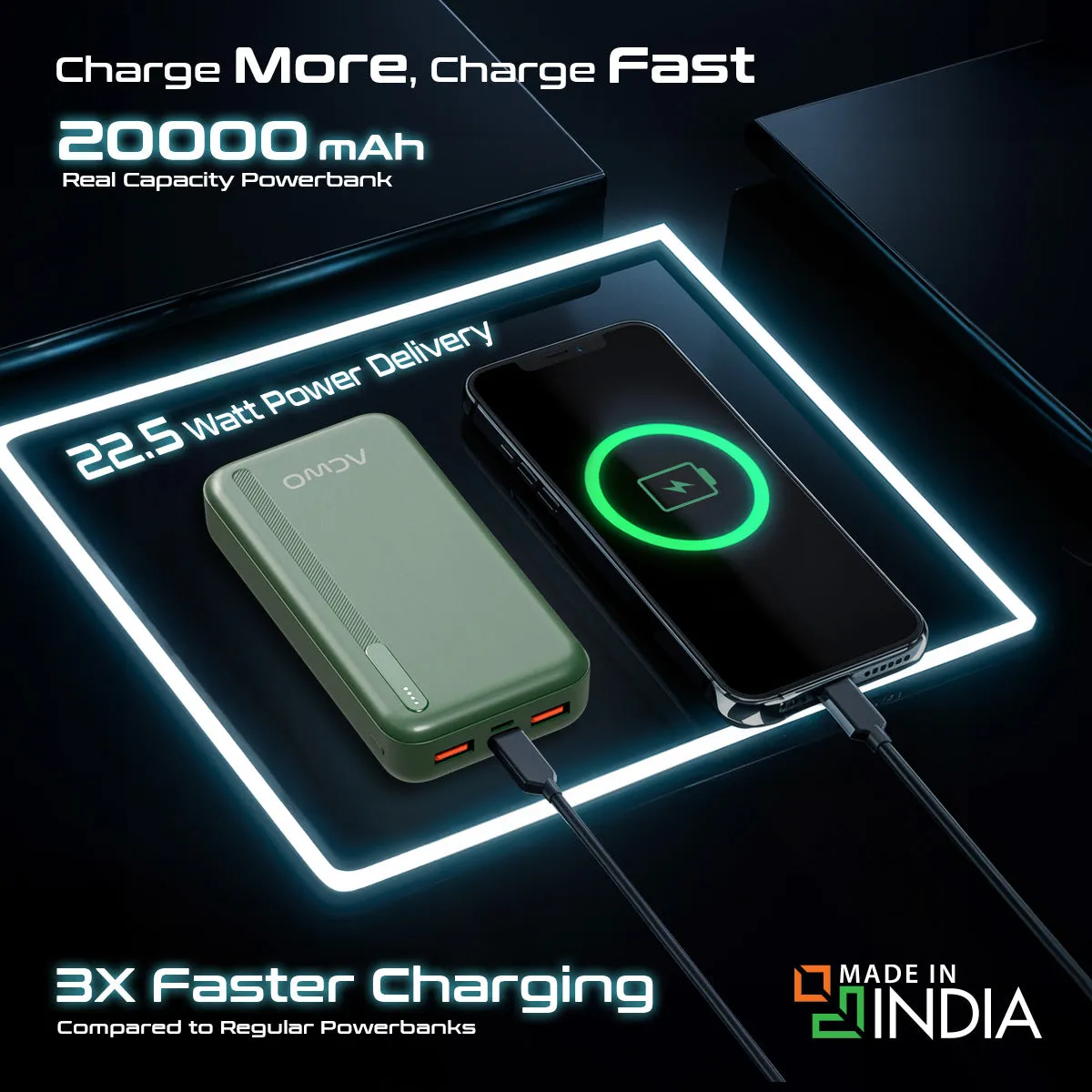 POwER 721 -  20000 mAh Fast Charging Powerbank With 22.5W Output