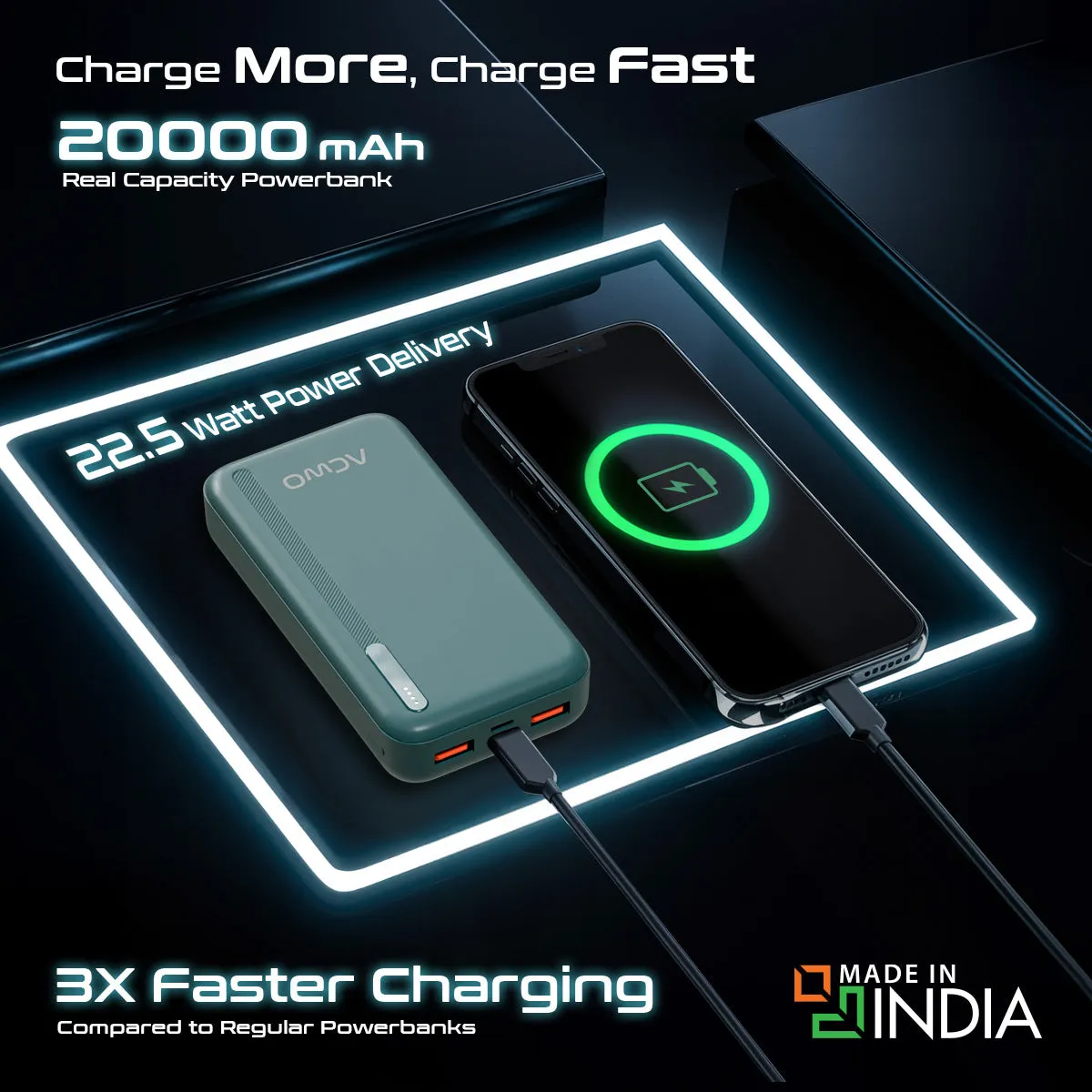 POwER 721 -  20000 mAh Fast Charging Powerbank With 22.5W Output