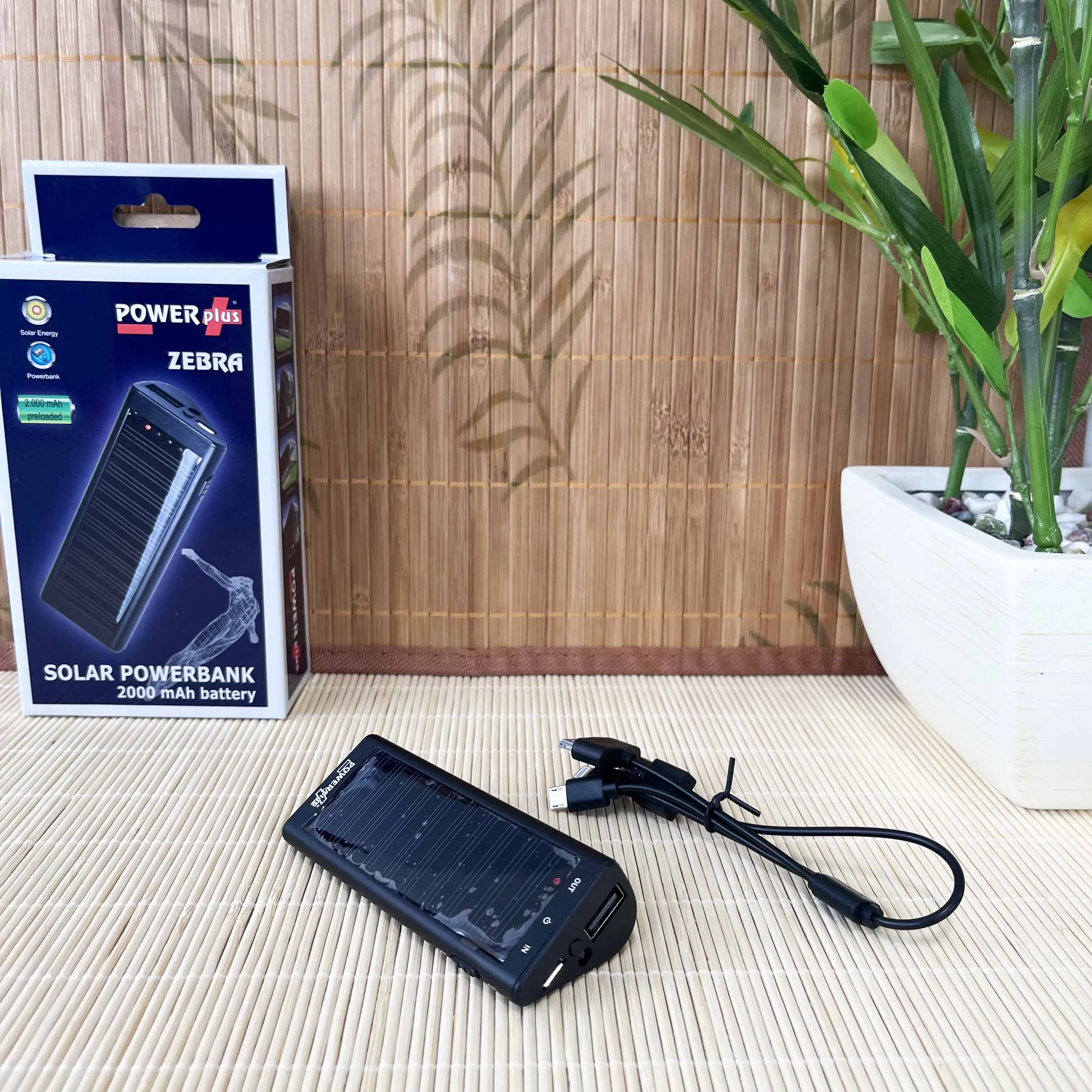 POWERplus Zebra 2000 mAh Solar Power Bank