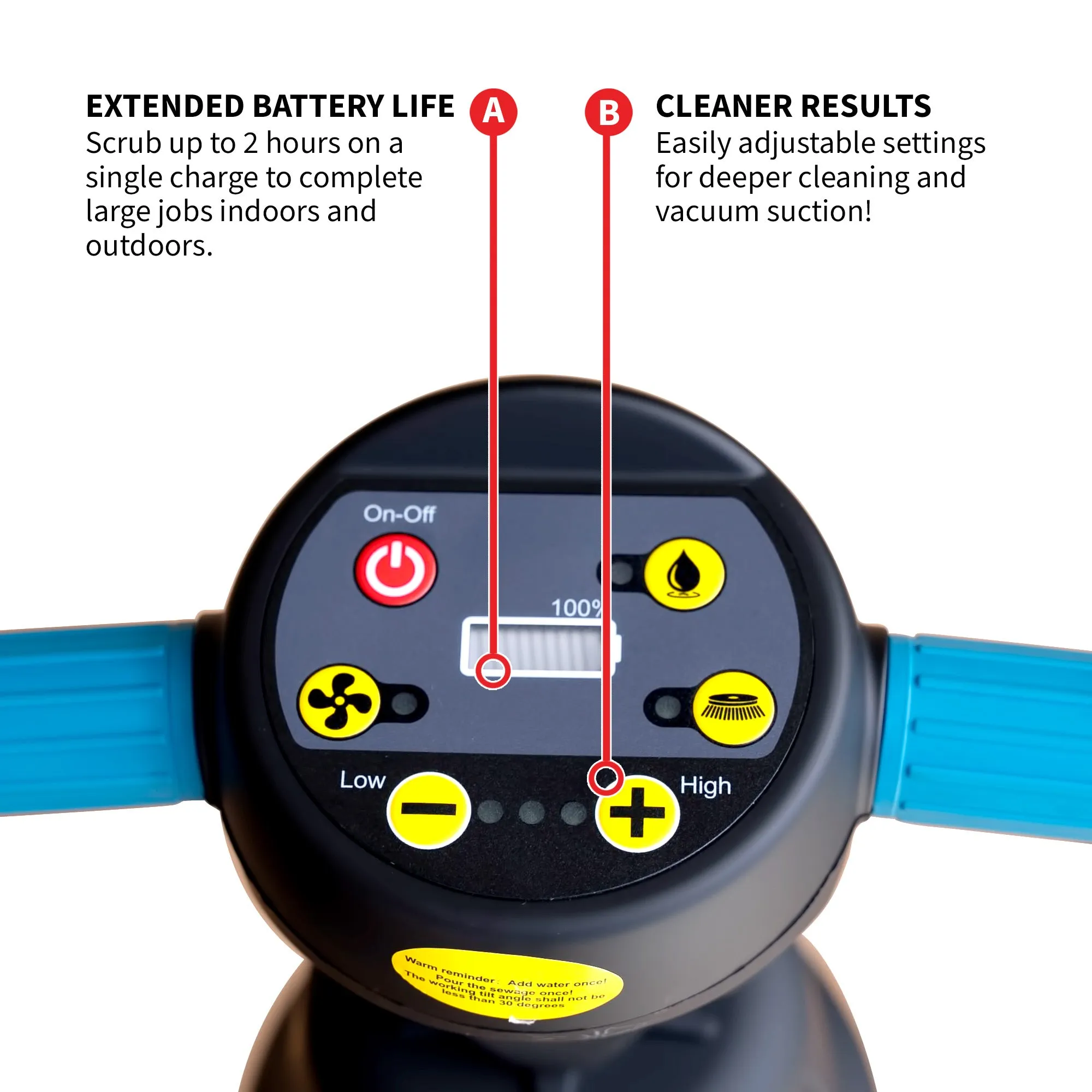 Pre Order: Electric Floor Scrubber Cleaner with 18” Power Mop Brushes Cordless 36V Battery Powered