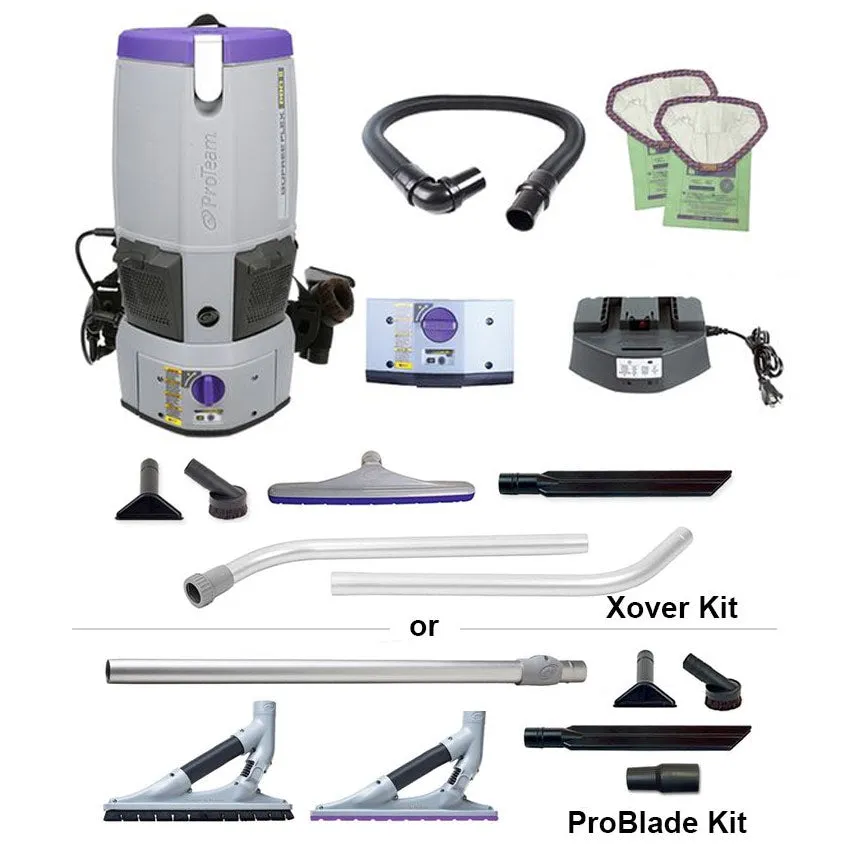 ProTeam® GoFree® Flex Pro II Battery Powered 6 Qt. Backpack Vacuum w/ Xover or ProBlade Tool Kit