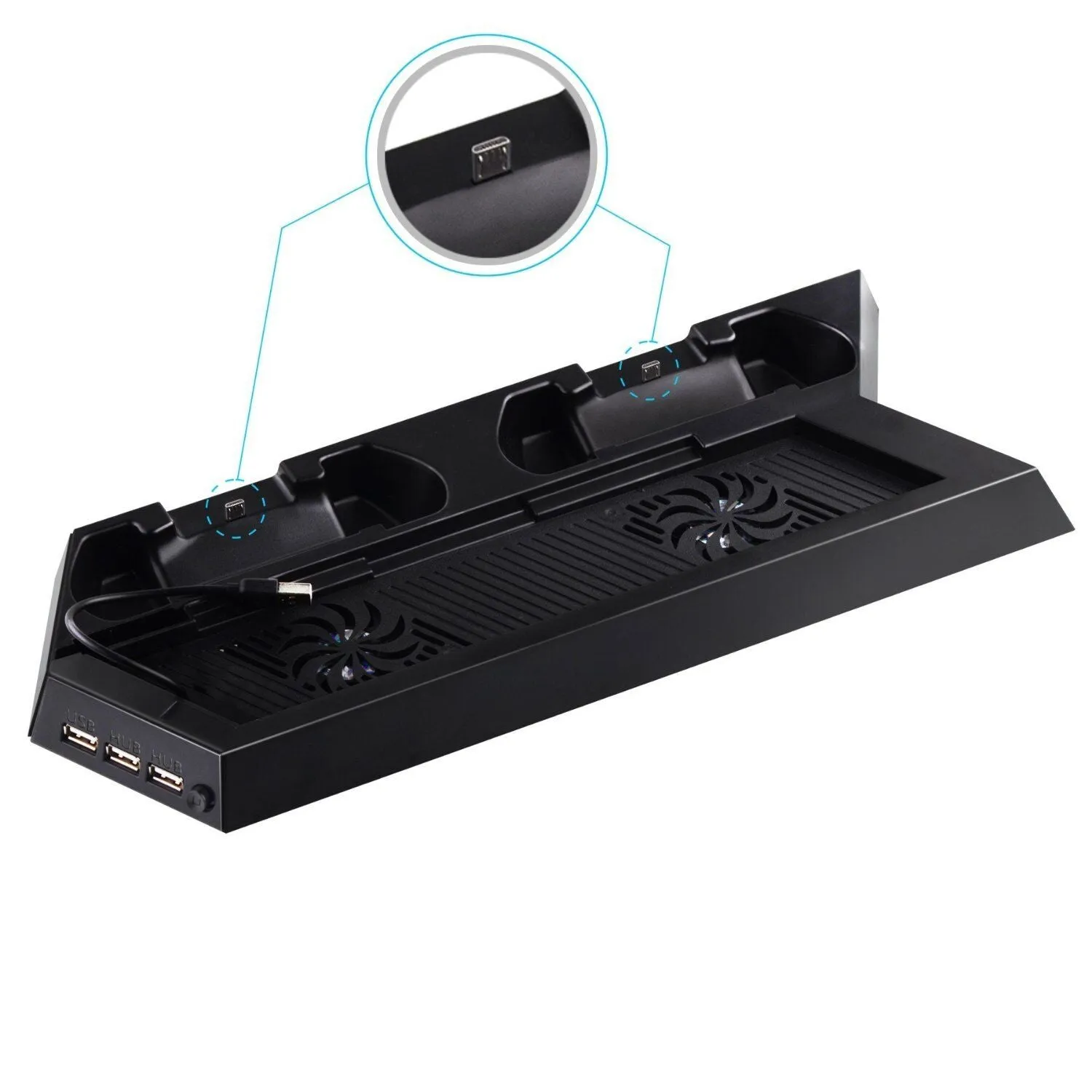 PS4 Vertical Stand w/ Cooling Fan Charger Multi functional PlayStation 4